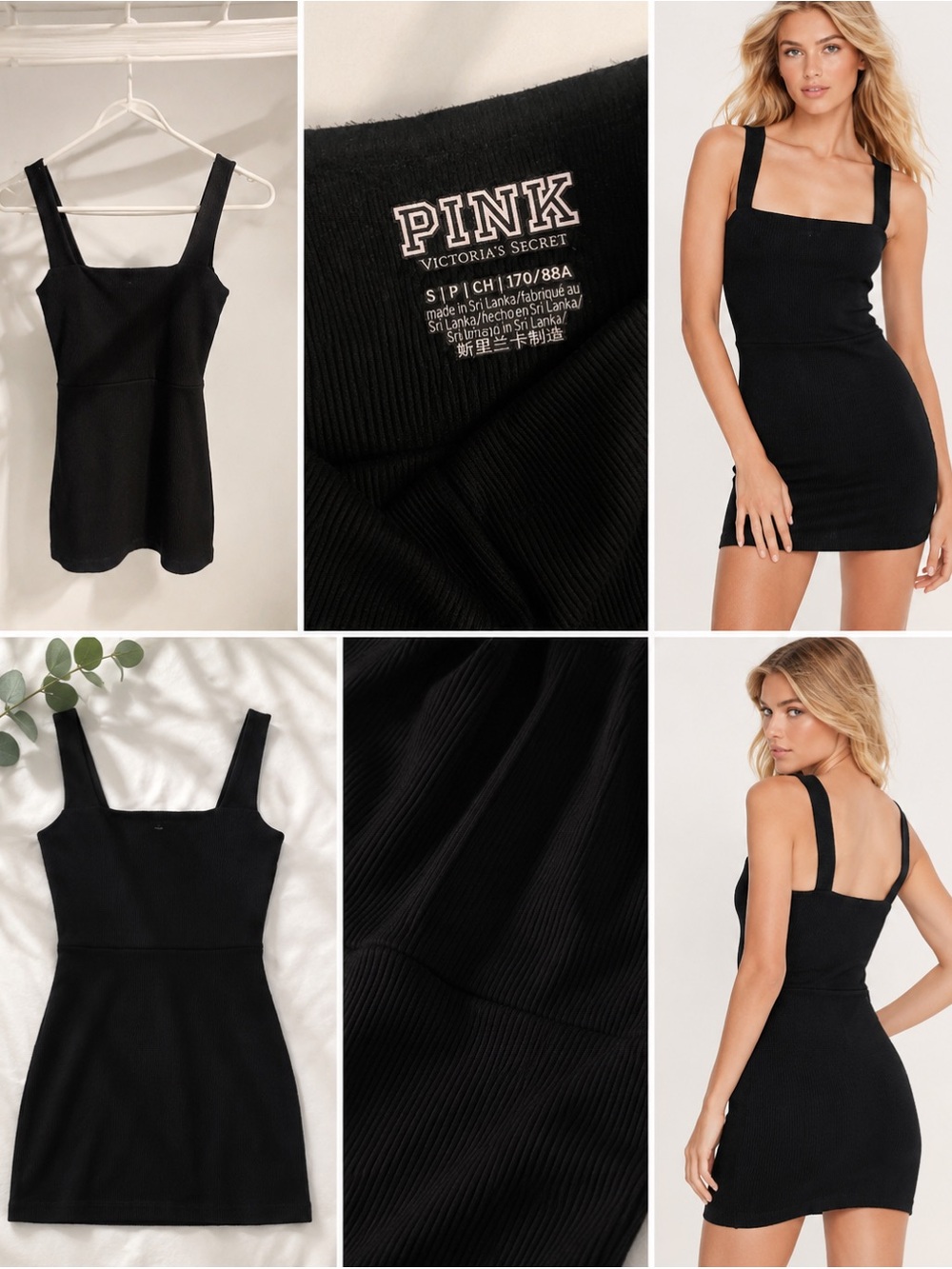PINK Victoria's Secret Black Ribbed Mini Dress